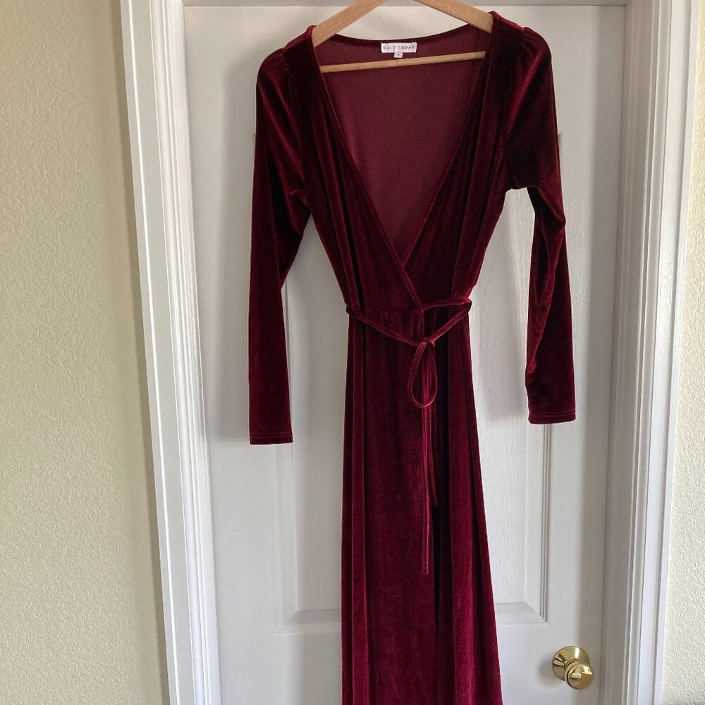 Baltic Born | S Mulberry Velvet Wrap Dress